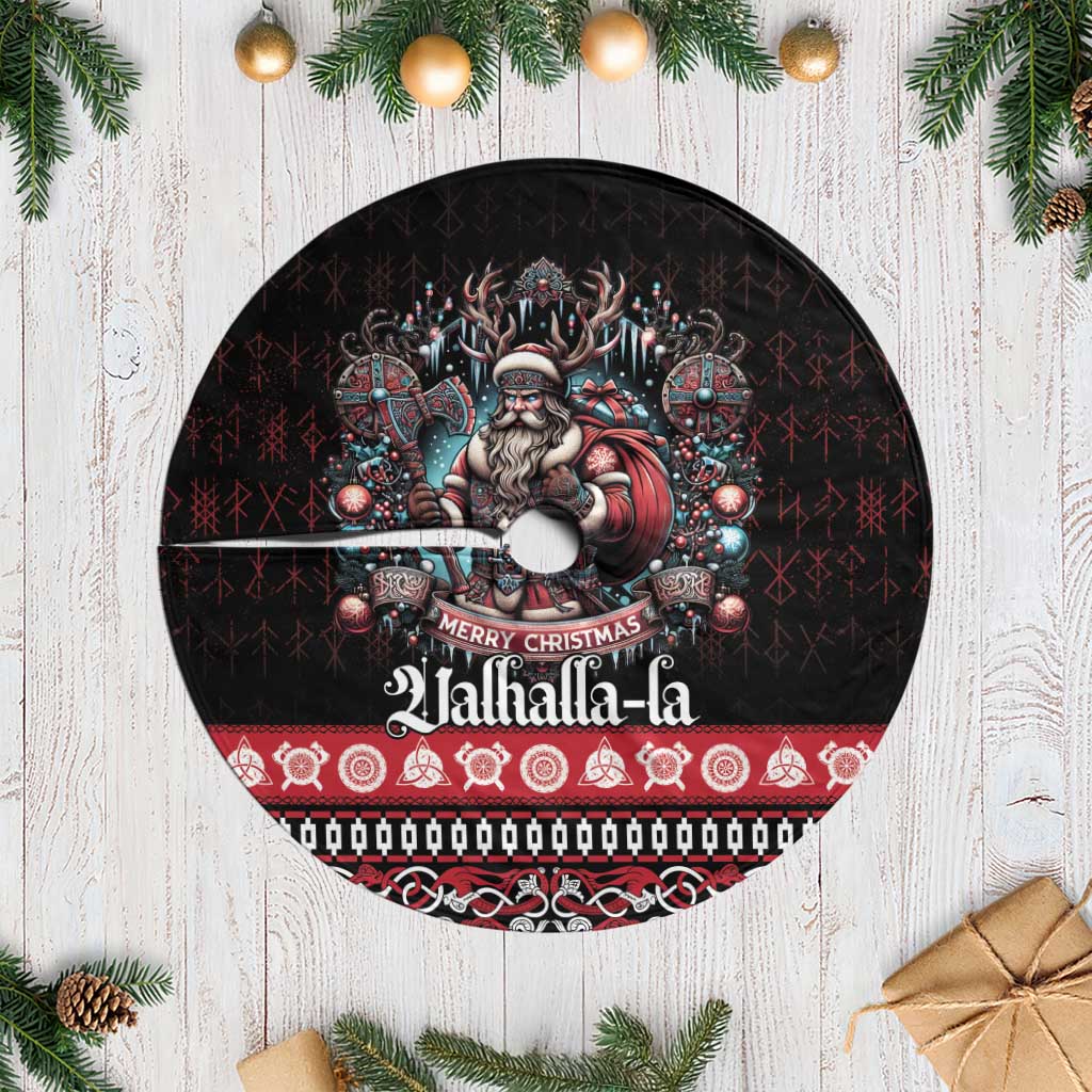 Viking Santa Christmas Tree Skirt Valhalla-la Nordic Xmas Spirit - Wonder Print Shop
