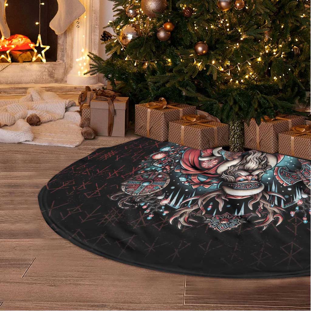 Viking Santa Christmas Tree Skirt Valhalla-la Nordic Xmas Spirit - Wonder Print Shop