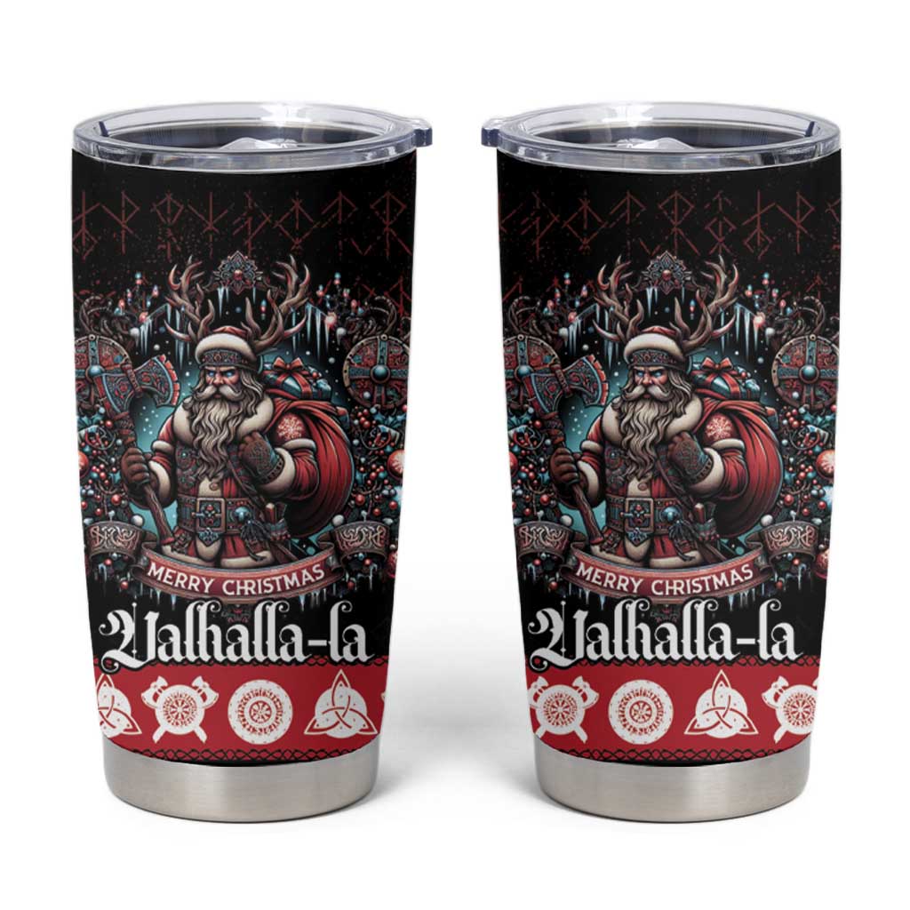 Viking Santa Christmas Tumbler Cup Valhalla-la Nordic Xmas Spirit - Wonder Print Shop