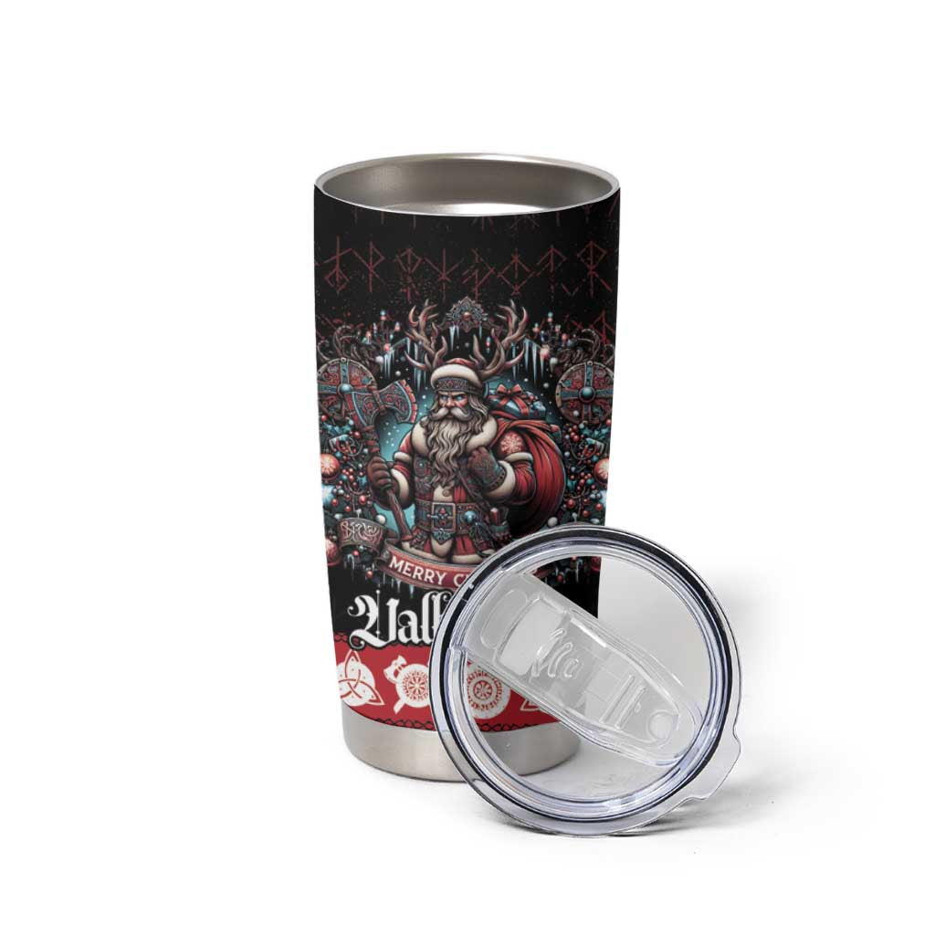 Viking Santa Christmas Tumbler Cup Valhalla-la Nordic Xmas Spirit - Wonder Print Shop