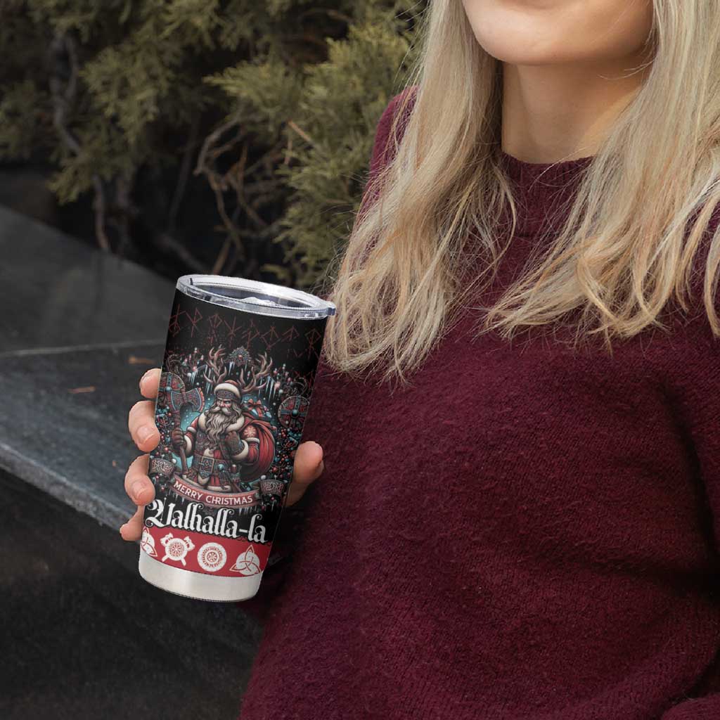 Viking Santa Christmas Tumbler Cup Valhalla-la Nordic Xmas Spirit - Wonder Print Shop
