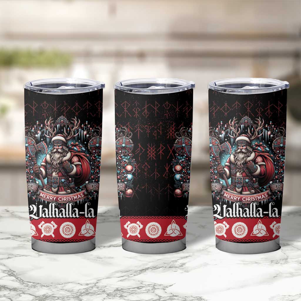 Viking Santa Christmas Tumbler Cup Valhalla-la Nordic Xmas Spirit - Wonder Print Shop