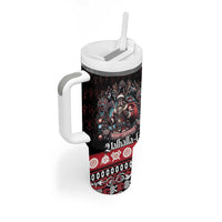 Viking Santa Christmas Tumbler With Handle Valhalla-la Nordic Xmas Spirit - Wonder Print Shop