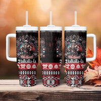 Viking Santa Christmas Tumbler With Handle Valhalla-la Nordic Xmas Spirit - Wonder Print Shop