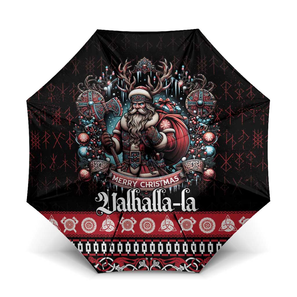 Viking Santa Christmas Umbrella Valhalla-la Nordic Xmas Spirit - Wonder Print Shop