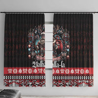 Viking Santa Christmas Window Curtain Valhalla-la Nordic Xmas Spirit - Wonder Print Shop