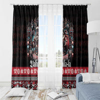 Viking Santa Christmas Window Curtain Valhalla-la Nordic Xmas Spirit - Wonder Print Shop