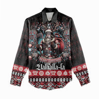 Viking Santa Christmas Women Casual Shirt Valhalla-la Nordic Xmas Spirit - Wonder Print Shop