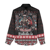 Viking Santa Christmas Women Casual Shirt Valhalla-la Nordic Xmas Spirit - Wonder Print Shop