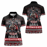 Viking Santa Christmas Women Polo Shirt Valhalla-la Nordic Xmas Spirit - Wonder Print Shop