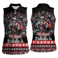 Viking Santa Christmas Women Sleeveless Polo Shirt Valhalla-la Nordic Xmas Spirit - Wonder Print Shop