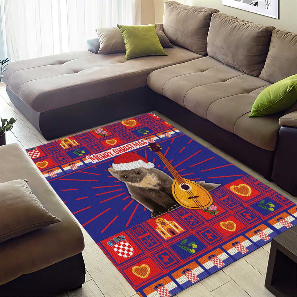 Croatia Christmas Area Rug Kuna Zlatica Merry Xmas - Wonder Print Shop
