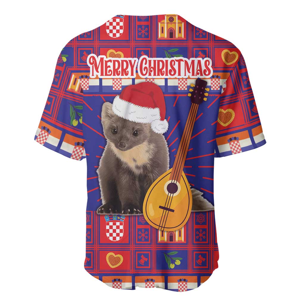 Croatia Christmas Baseball Jersey Kuna Zlatica Merry Xmas - Wonder Print Shop