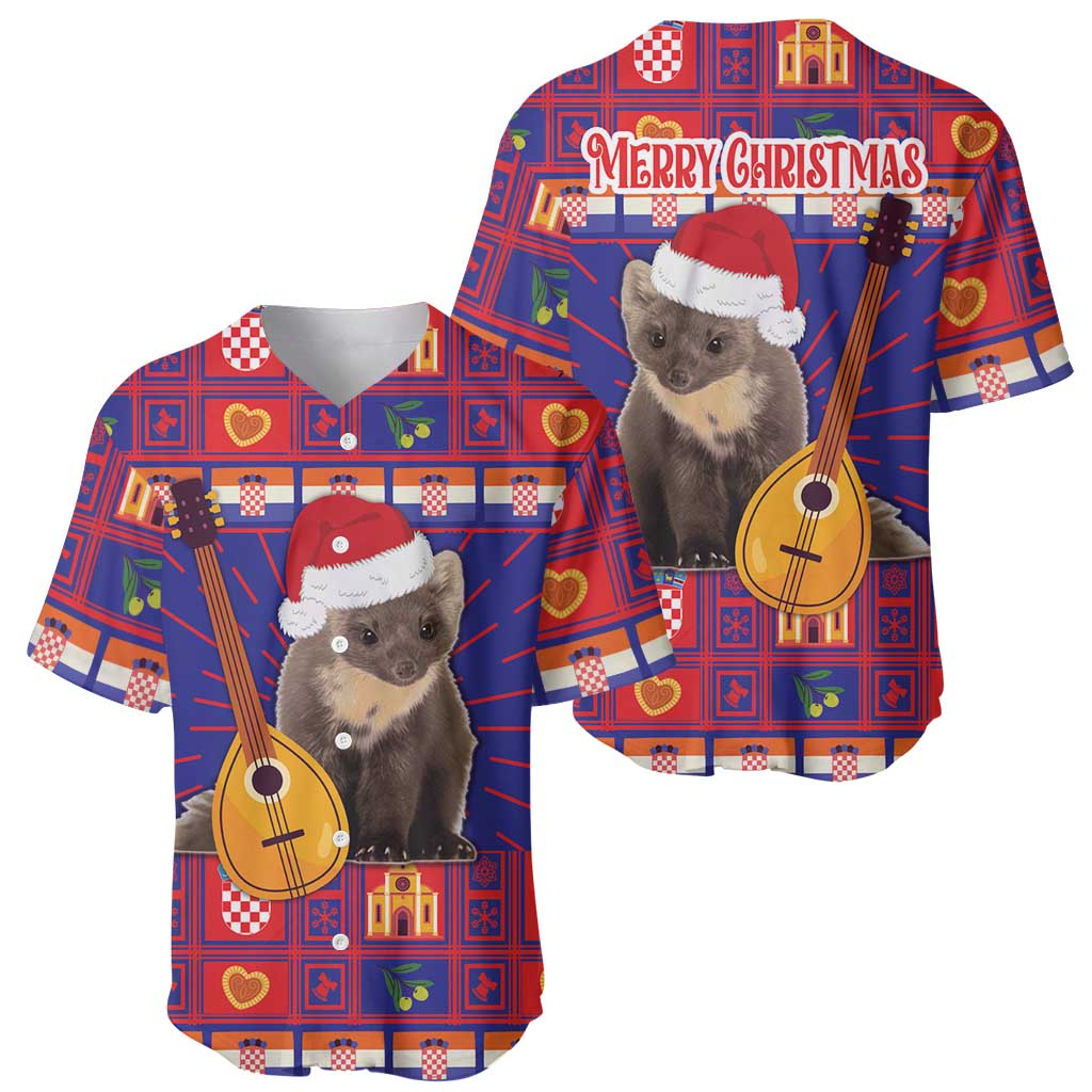 Croatia Christmas Baseball Jersey Kuna Zlatica Merry Xmas - Wonder Print Shop