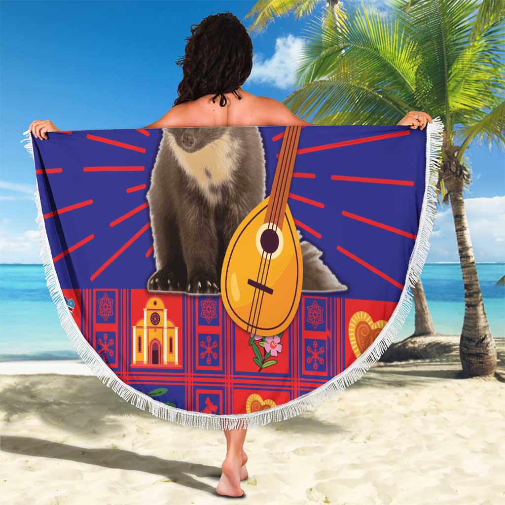 Croatia Christmas Beach Blanket Kuna Zlatica Merry Xmas - Wonder Print Shop