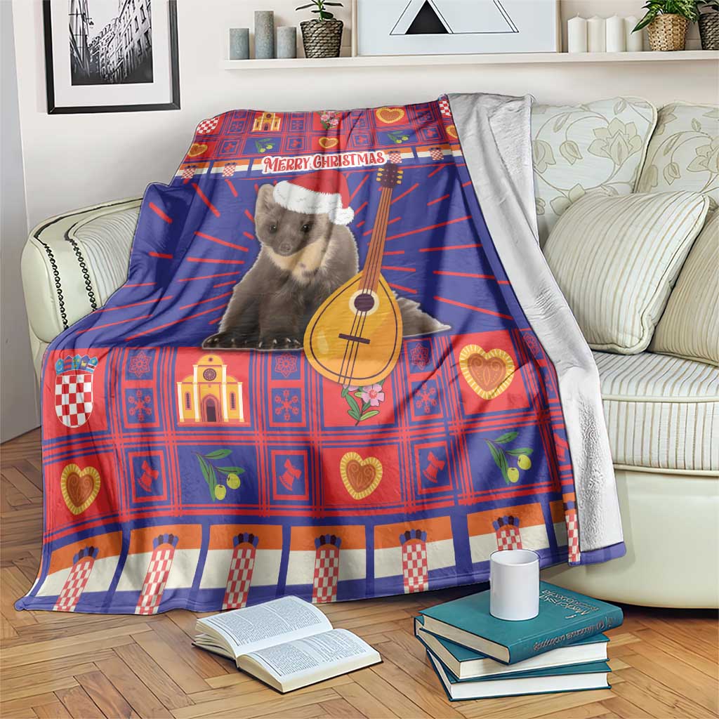 Croatia Christmas Blanket Kuna Zlatica Merry Xmas