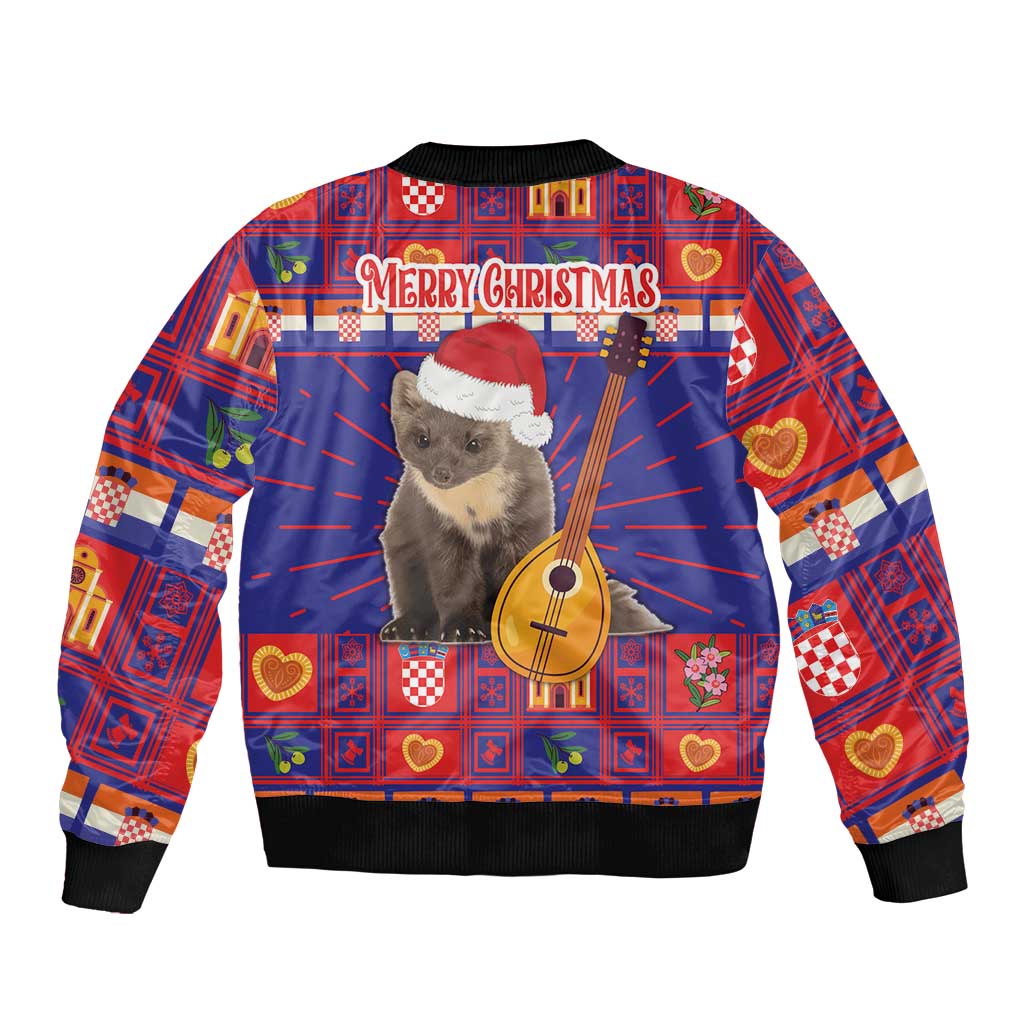Croatia Christmas Bomber Jacket Kuna Zlatica Merry Xmas - Wonder Print Shop
