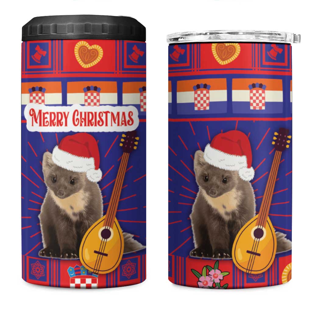 Croatia Christmas 4 in 1 Can Cooler Tumbler Kuna Zlatica Merry Xmas - Wonder Print Shop