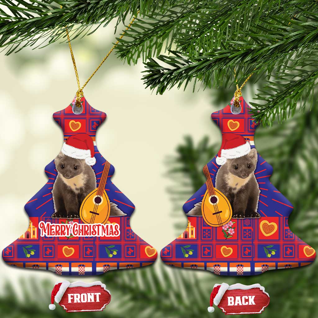 Croatia Christmas Ceramic Ornament Kuna Zlatica Merry Xmas - Wonder Print Shop