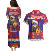 Croatia Christmas Couples Matching Puletasi and Hawaiian Shirt Kuna Zlatica Merry Xmas - Wonder Print Shop