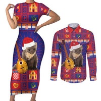 Croatia Christmas Couples Matching Short Sleeve Bodycon Dress and Long Sleeve Button Shirt Kuna Zlatica Merry Xmas - Wonder Print Shop
