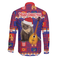 Croatia Christmas Family Matching Long Sleeve Bodycon Dress and Hawaiian Shirt Kuna Zlatica Merry Xmas - Wonder Print Shop