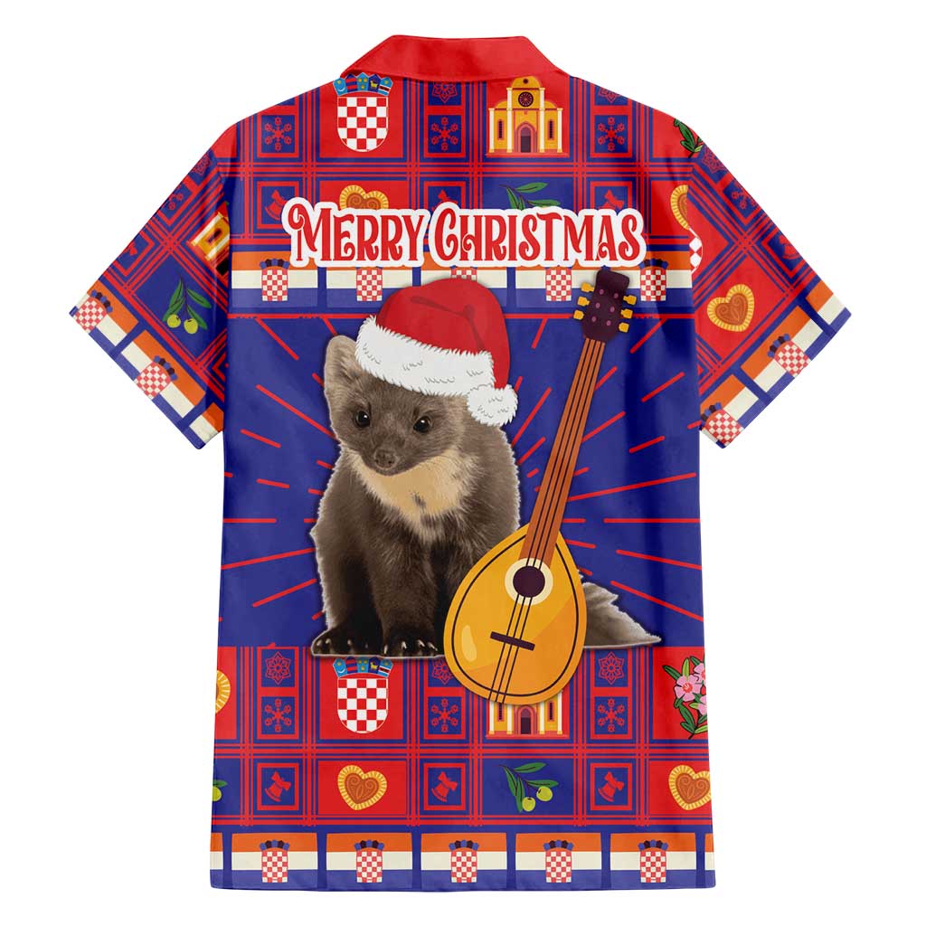 Croatia Christmas Family Matching Off Shoulder Short Dress and Hawaiian Shirt Kuna Zlatica Merry Xmas - Wonder Print Shop