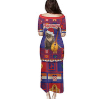 Croatia Christmas Family Matching Puletasi and Hawaiian Shirt Kuna Zlatica Merry Xmas - Wonder Print Shop