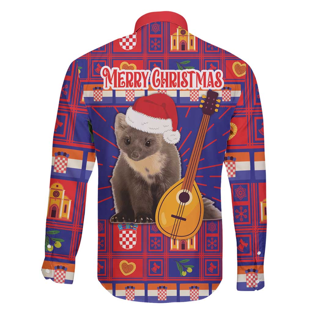 Croatia Christmas Family Matching Short Sleeve Bodycon Dress and Hawaiian Shirt Kuna Zlatica Merry Xmas - Wonder Print Shop