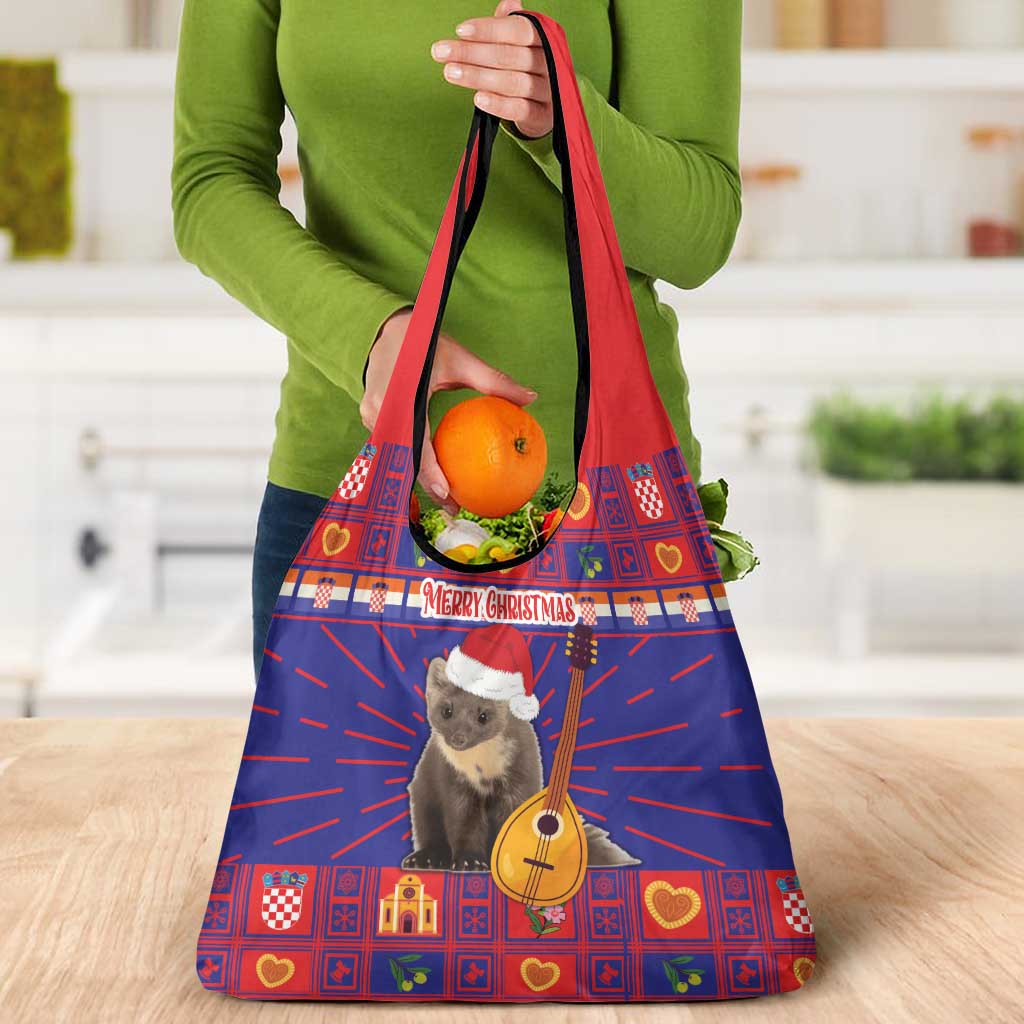 Croatia Christmas Grocery Bag Kuna Zlatica Merry Xmas