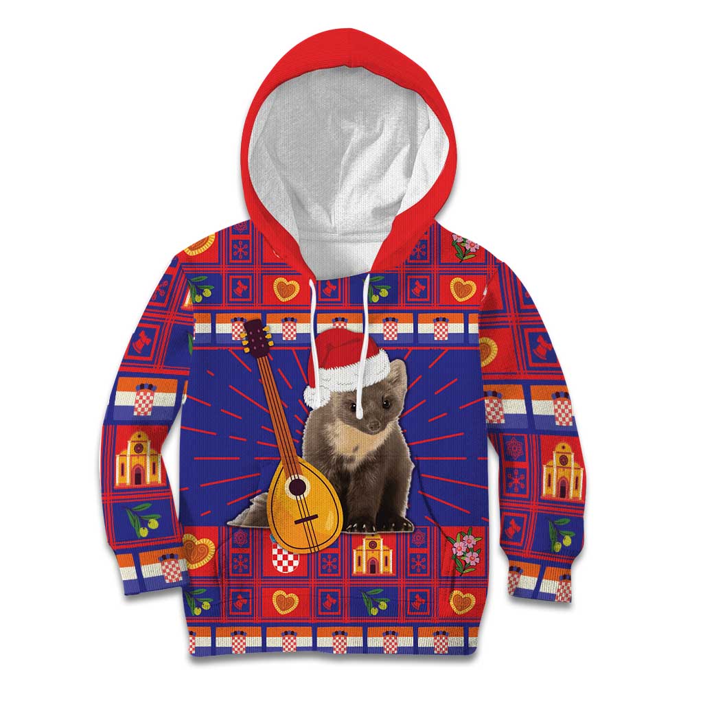 Croatia Christmas Kid Hoodie Kuna Zlatica Merry Xmas - Wonder Print Shop