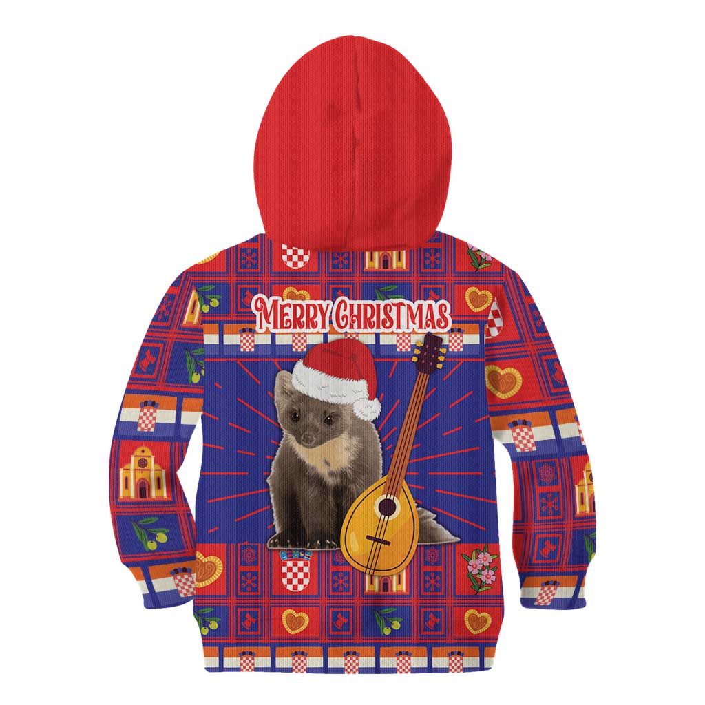 Croatia Christmas Kid Hoodie Kuna Zlatica Merry Xmas - Wonder Print Shop