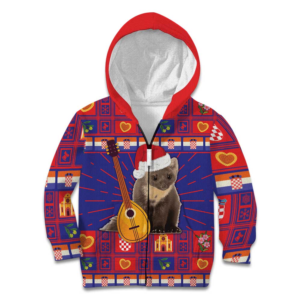 Croatia Christmas Kid Hoodie Kuna Zlatica Merry Xmas - Wonder Print Shop