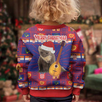 Croatia Christmas Kid Ugly Christmas Sweater Kuna Zlatica Merry Xmas - Wonder Print Shop