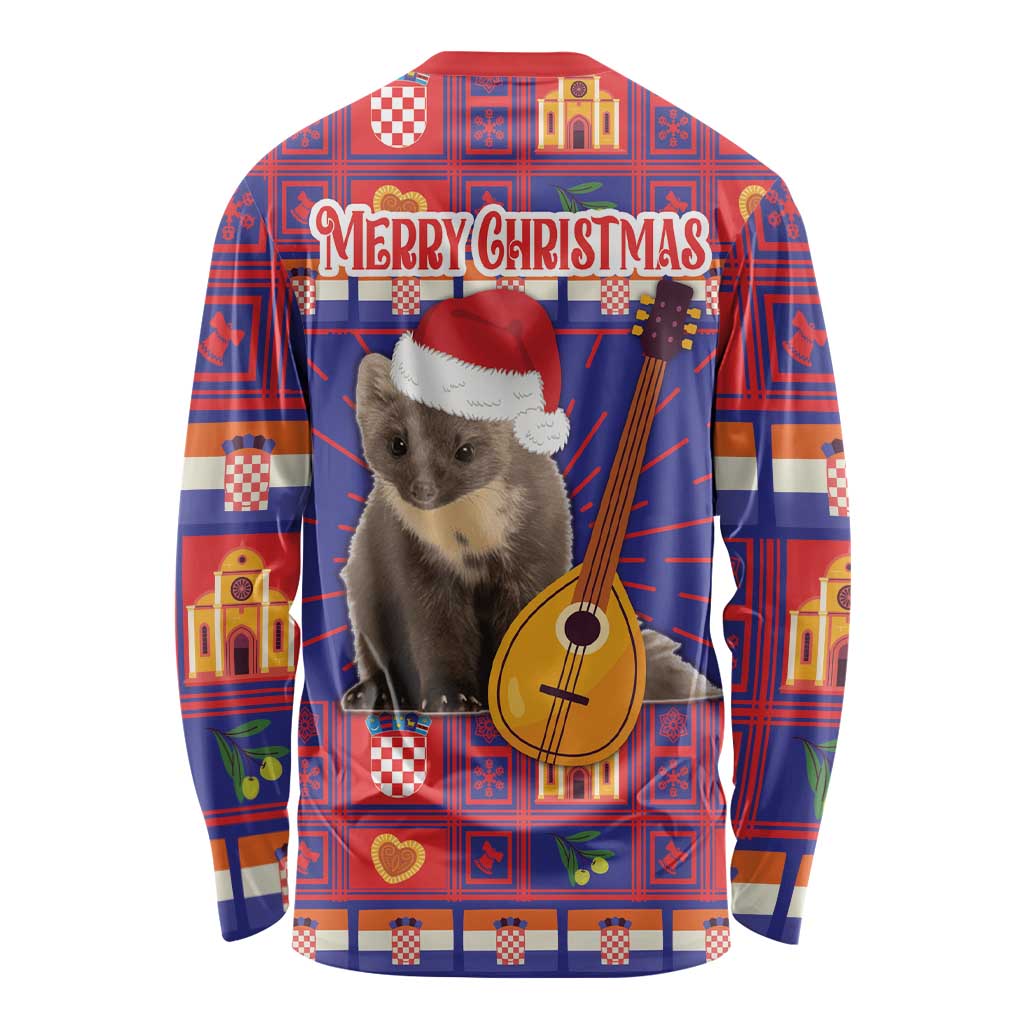 Croatia Christmas Long Sleeve Shirt Kuna Zlatica Merry Xmas - Wonder Print Shop
