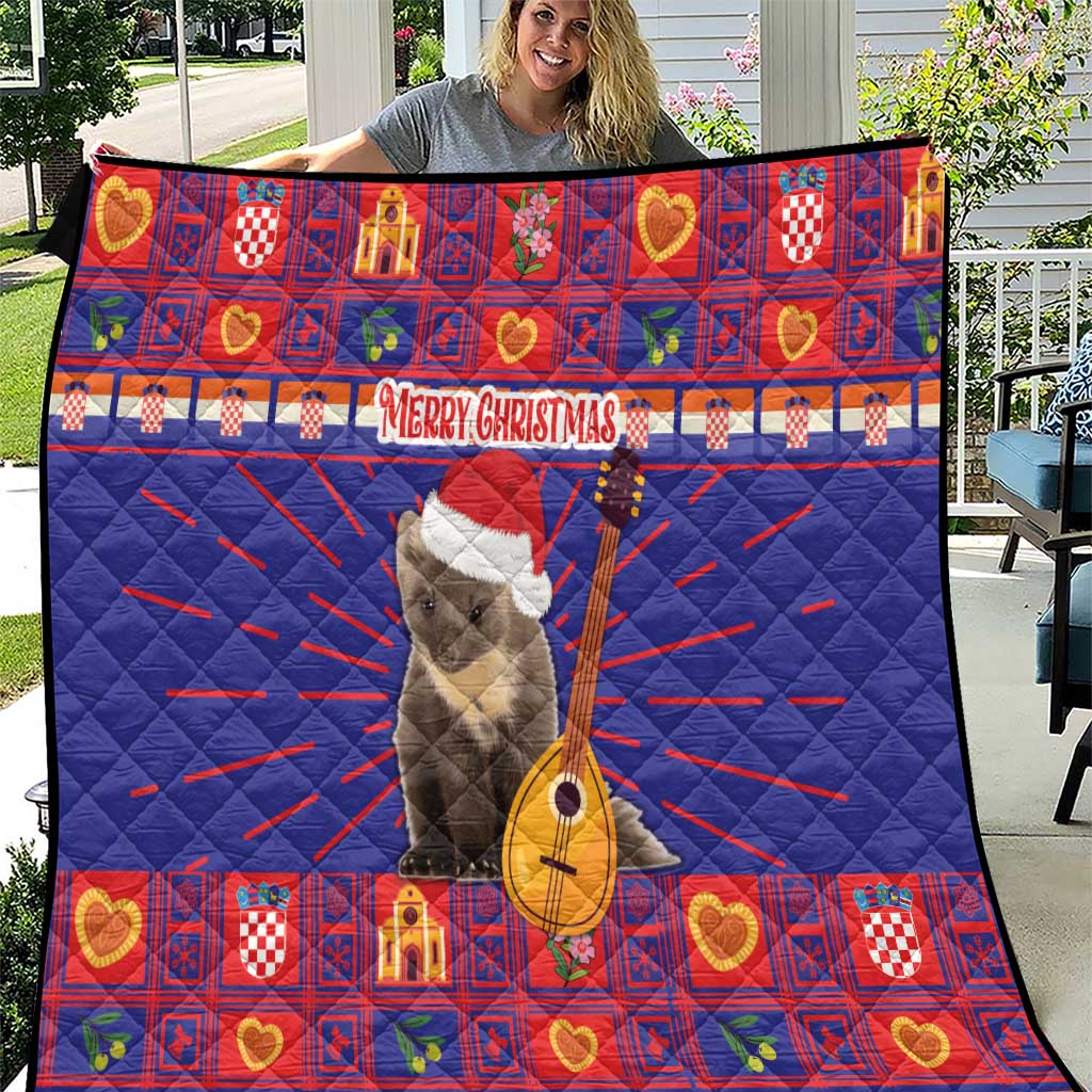 Croatia Christmas Quilt Kuna Zlatica Merry Xmas - Wonder Print Shop