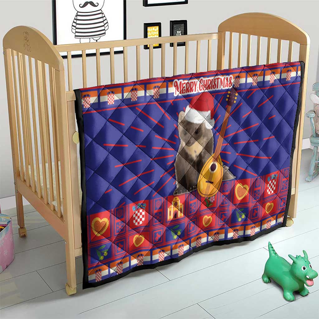 Croatia Christmas Quilt Kuna Zlatica Merry Xmas - Wonder Print Shop