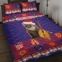 Croatia Christmas Quilt Bed Set Kuna Zlatica Merry Xmas - Wonder Print Shop