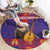 Croatia Christmas Round Carpet Kuna Zlatica Merry Xmas