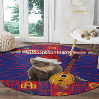 Croatia Christmas Round Carpet Kuna Zlatica Merry Xmas