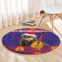 Croatia Christmas Round Carpet Kuna Zlatica Merry Xmas