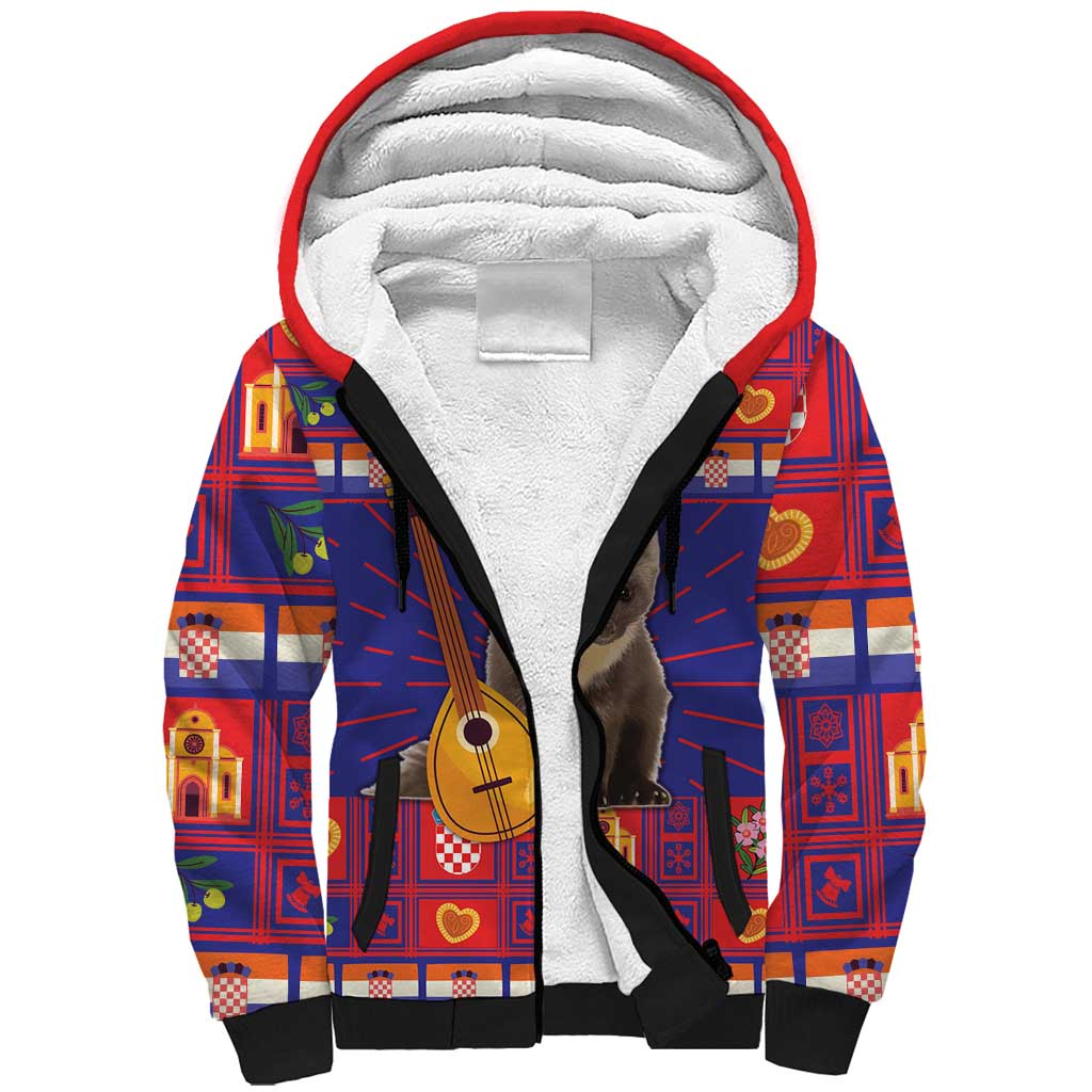 Croatia Christmas Sherpa Hoodie Kuna Zlatica Merry Xmas - Wonder Print Shop