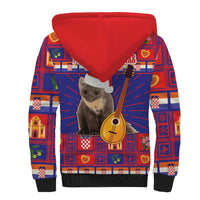Croatia Christmas Sherpa Hoodie Kuna Zlatica Merry Xmas - Wonder Print Shop