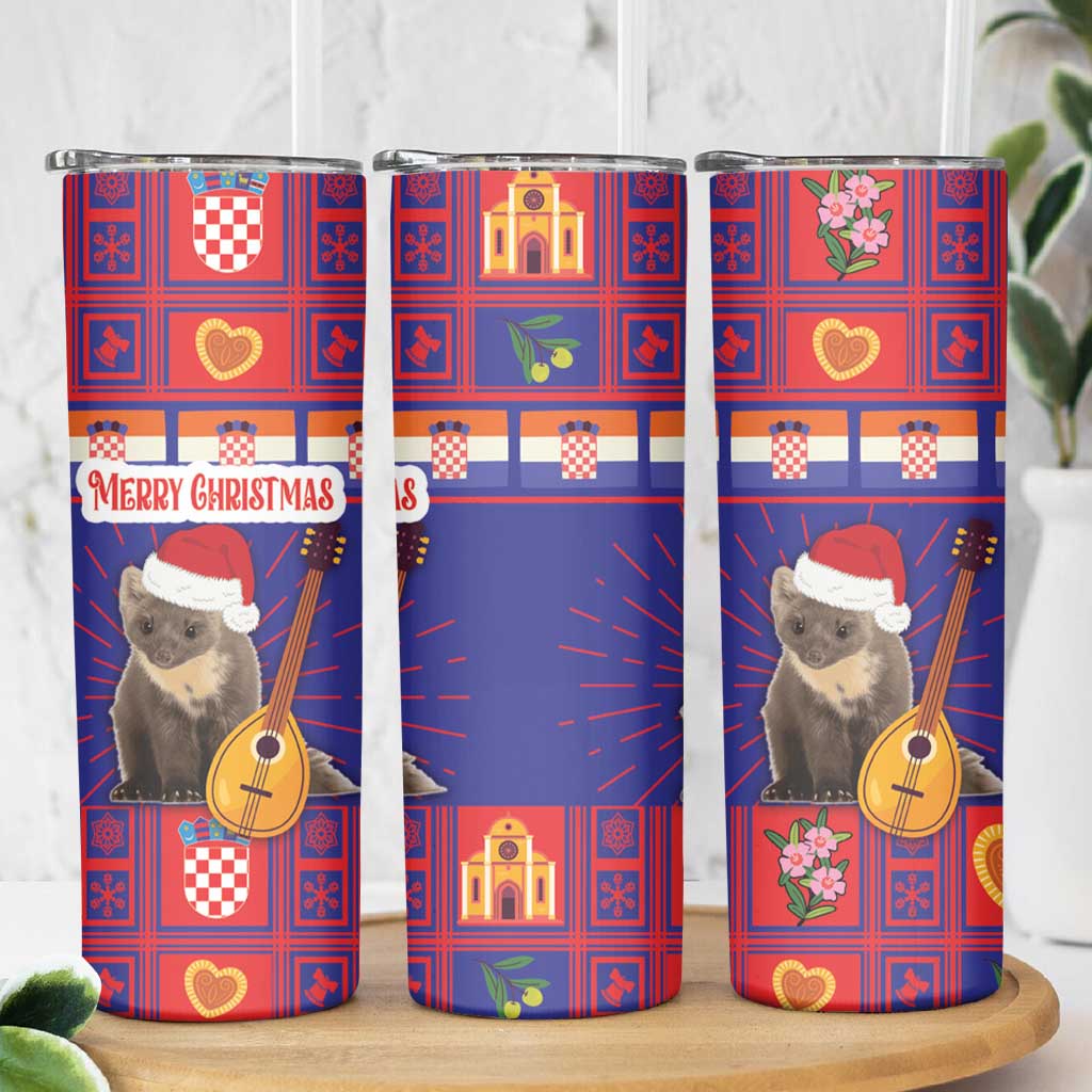 Croatia Christmas Skinny Tumbler Kuna Zlatica Merry Xmas - Wonder Print Shop