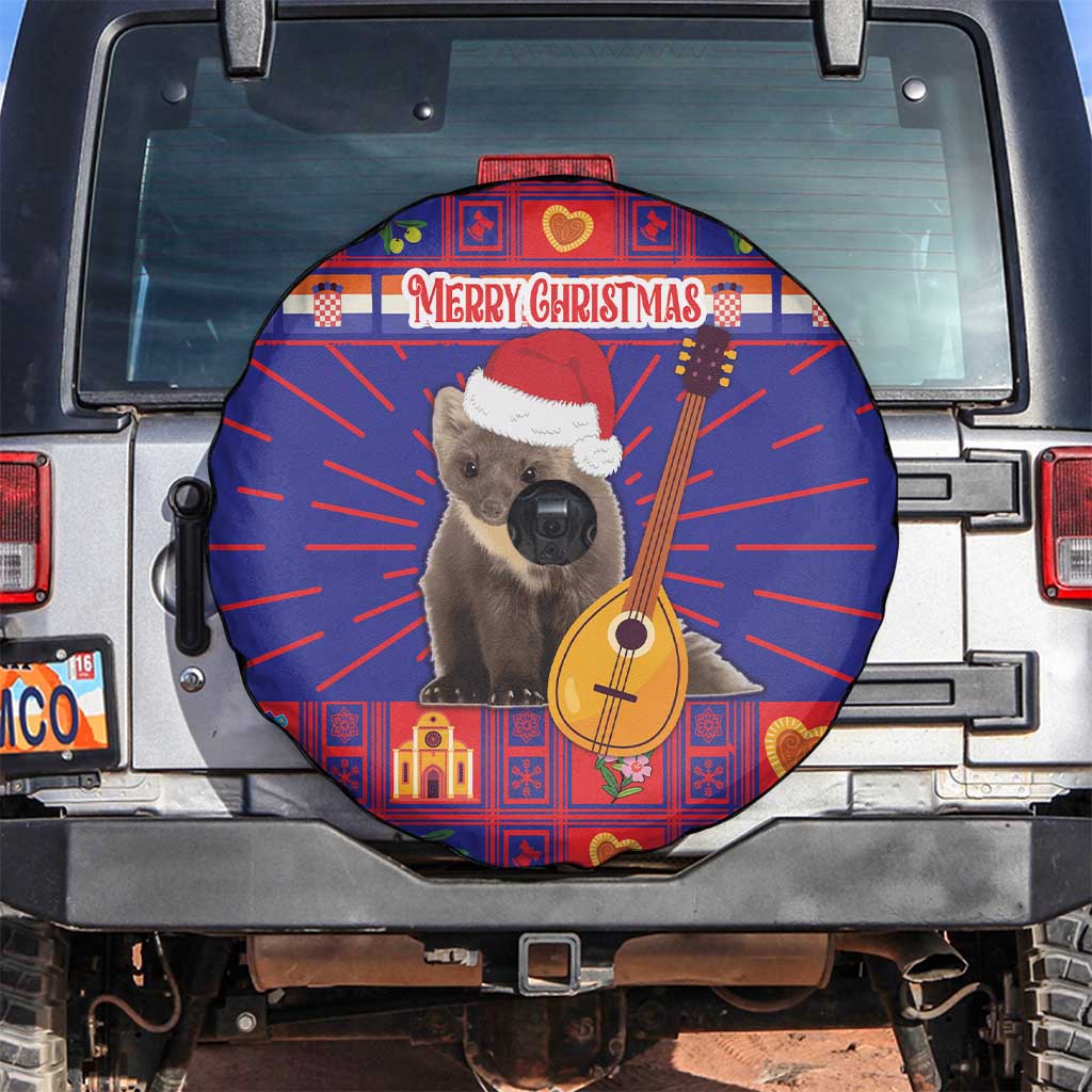 Croatia Christmas Spare Tire Cover Kuna Zlatica Merry Xmas - Wonder Print Shop