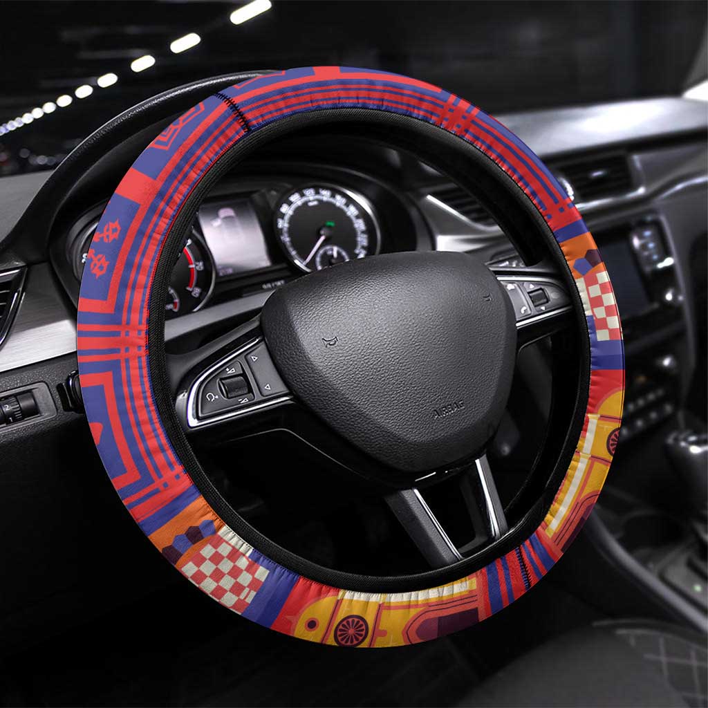 Croatia Christmas Steering Wheel Cover Kuna Zlatica Merry Xmas - Wonder Print Shop