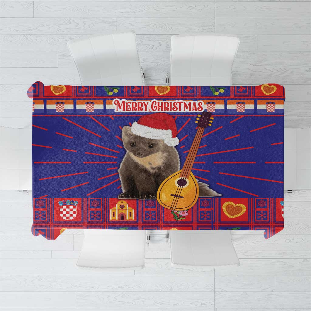 Croatia Christmas Tablecloth Kuna Zlatica Merry Xmas - Wonder Print Shop