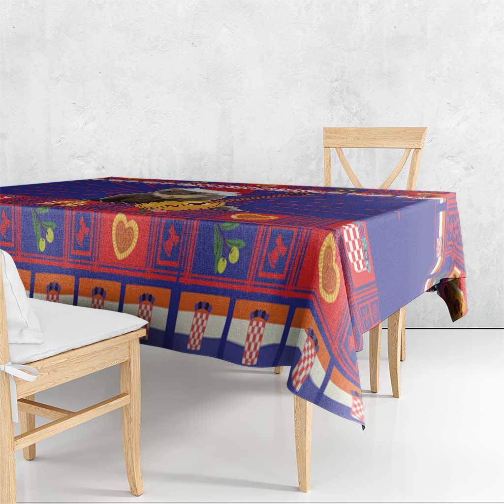 Croatia Christmas Tablecloth Kuna Zlatica Merry Xmas - Wonder Print Shop