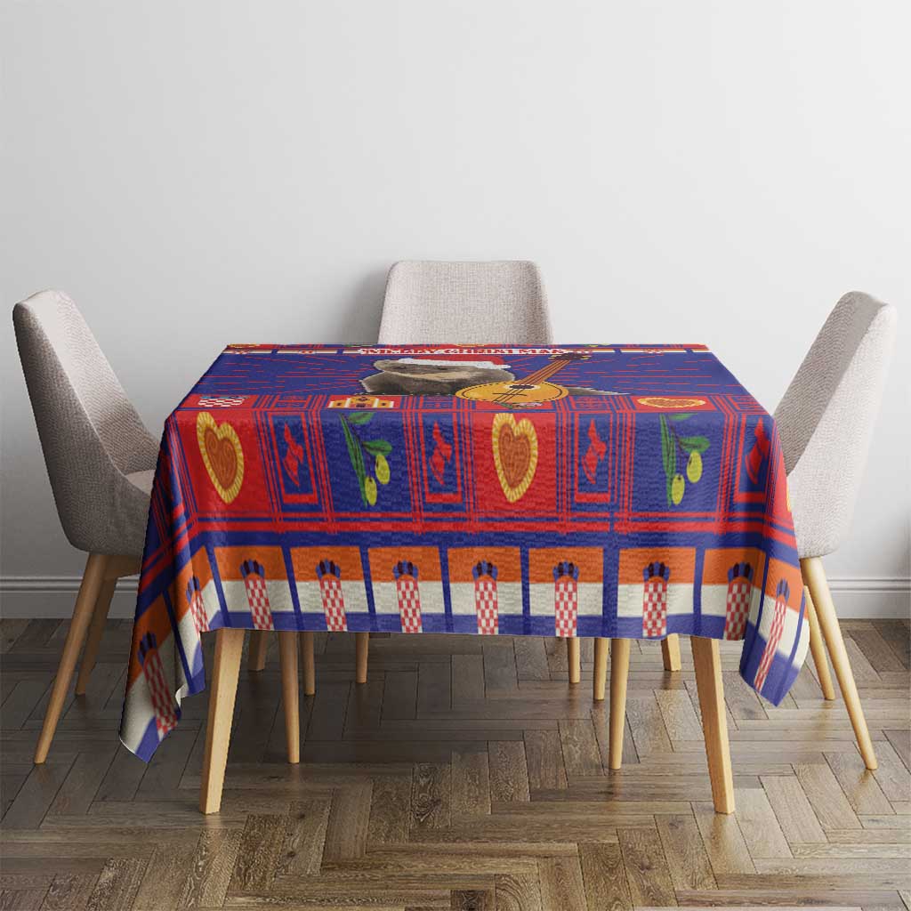 Croatia Christmas Tablecloth Kuna Zlatica Merry Xmas - Wonder Print Shop