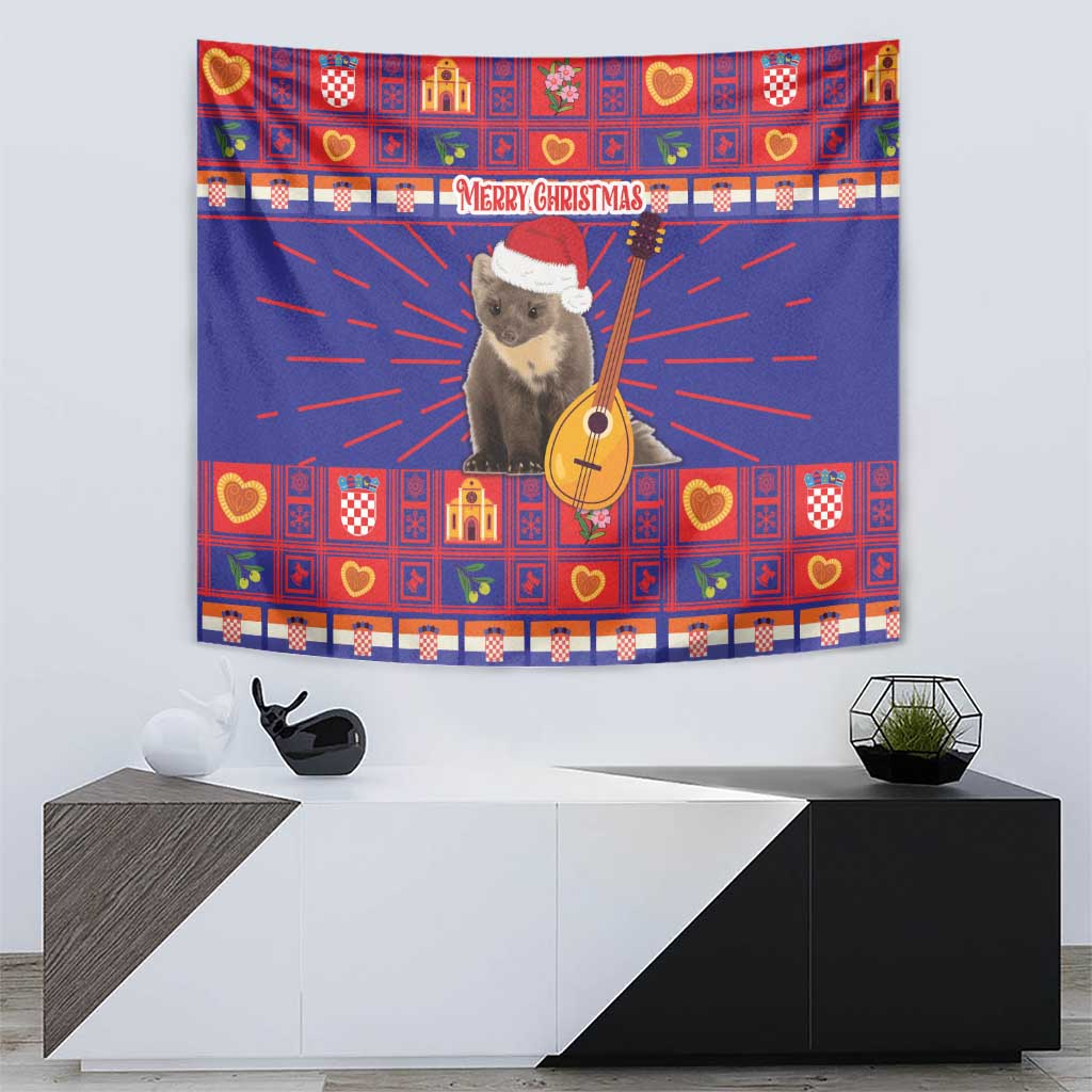 Croatia Christmas Tapestry Kuna Zlatica Merry Xmas - Wonder Print Shop